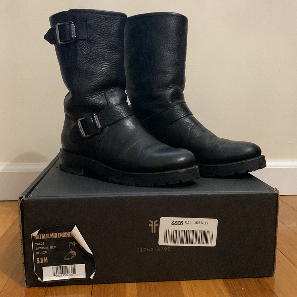 Frye Natalie Mid Engineer Lug Boots